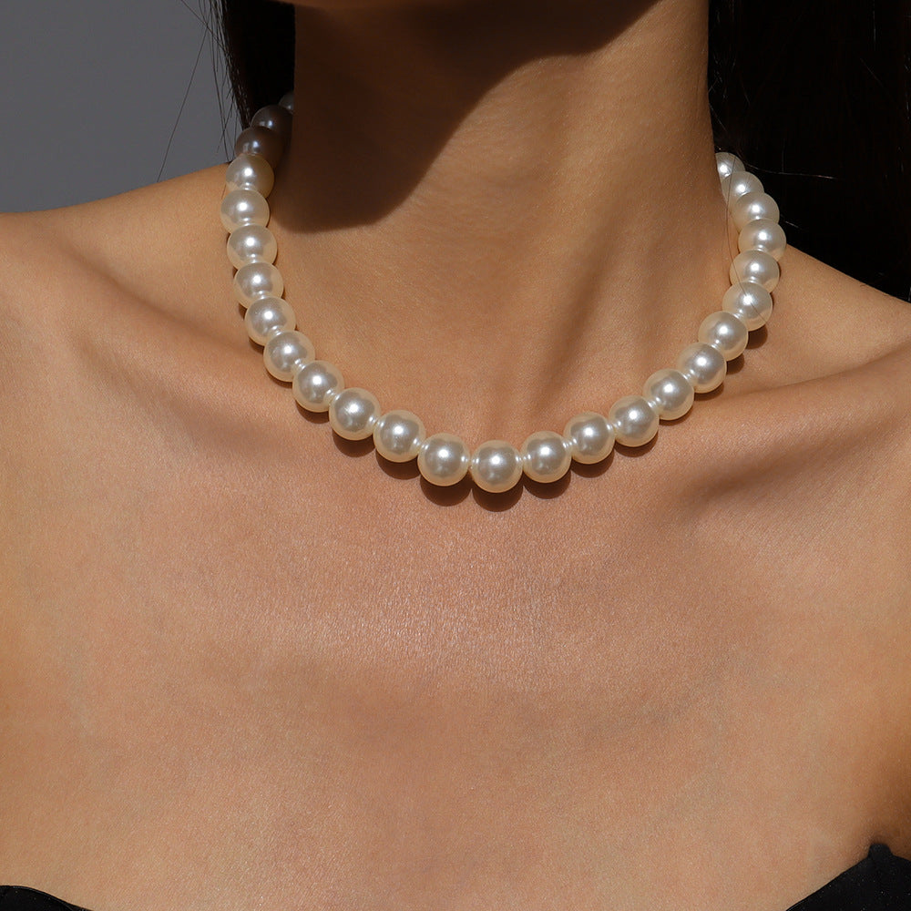 multi-strand faux pearl choker necklace - AURELIABA