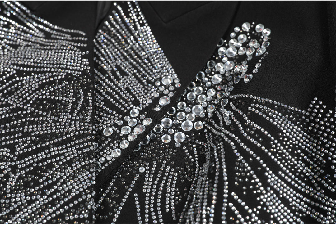 Geplooide top met uitlopende mouwen en maxi-rok set met tailleband – Rosiny 