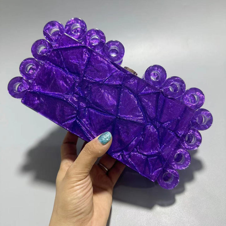 حقيبة كلاتش أكريليك هندسية بحواف دائرية – أورورسيفا