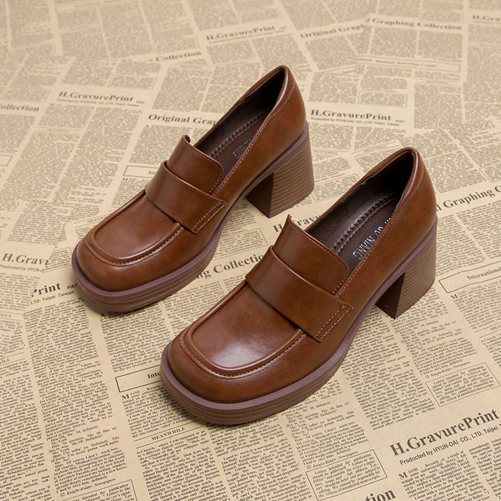 block heel loafers with square toe - VERANTA