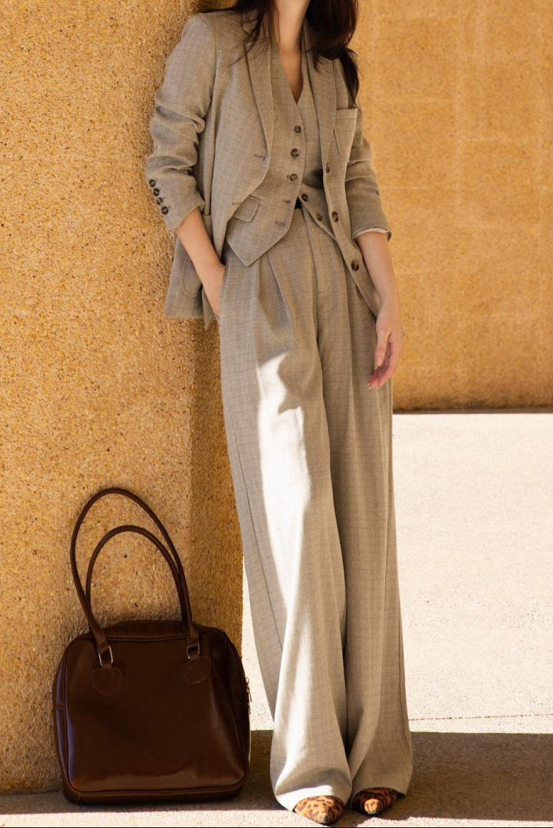 sleeveless tailored vest with wide-leg trousers – CELINE