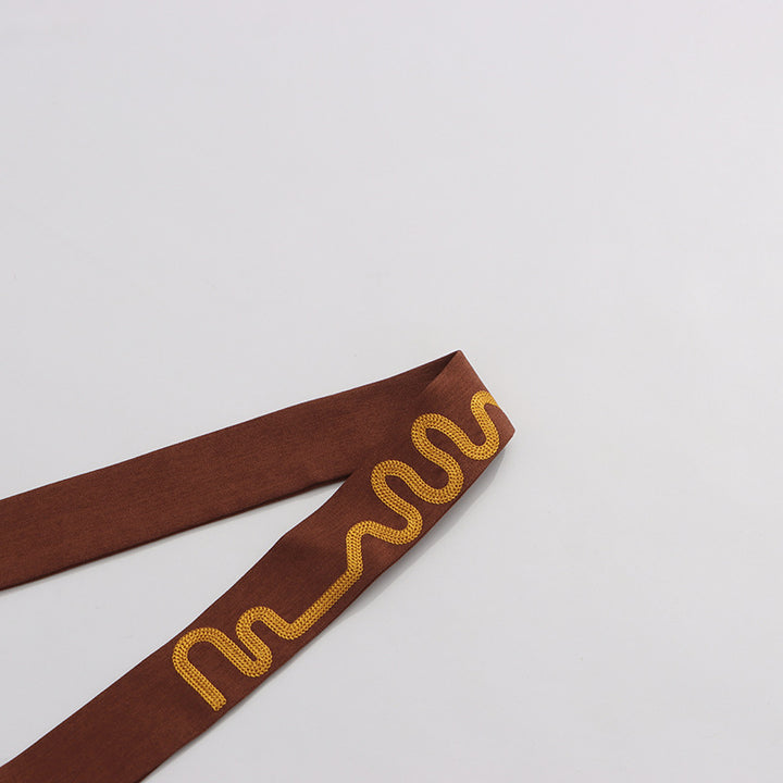 Plissiertes Oberteil mit ausgestellten Ärmeln und Maxirock-Set mit Taillengürtel – Rosiny 