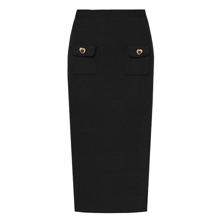 Plissiertes Oberteil mit ausgestellten Ärmeln und Maxirock-Set mit Taillengürtel – Rosiny 