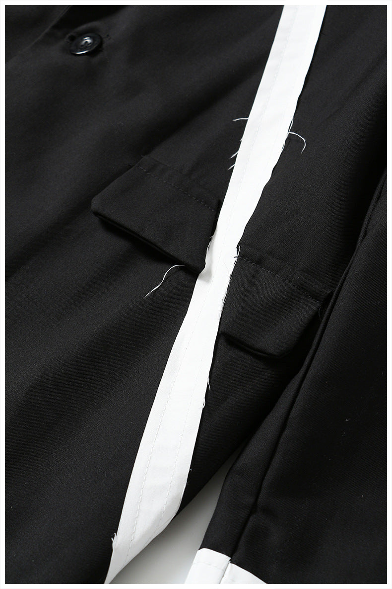 deconstructed contrast tape blazer – REBEL