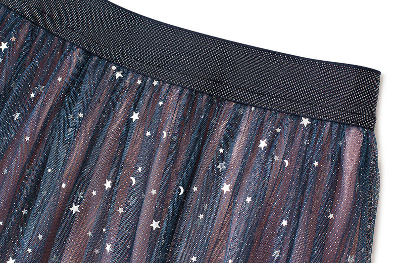 ombre tulle midi skirt with star embellishment – LUNARIA