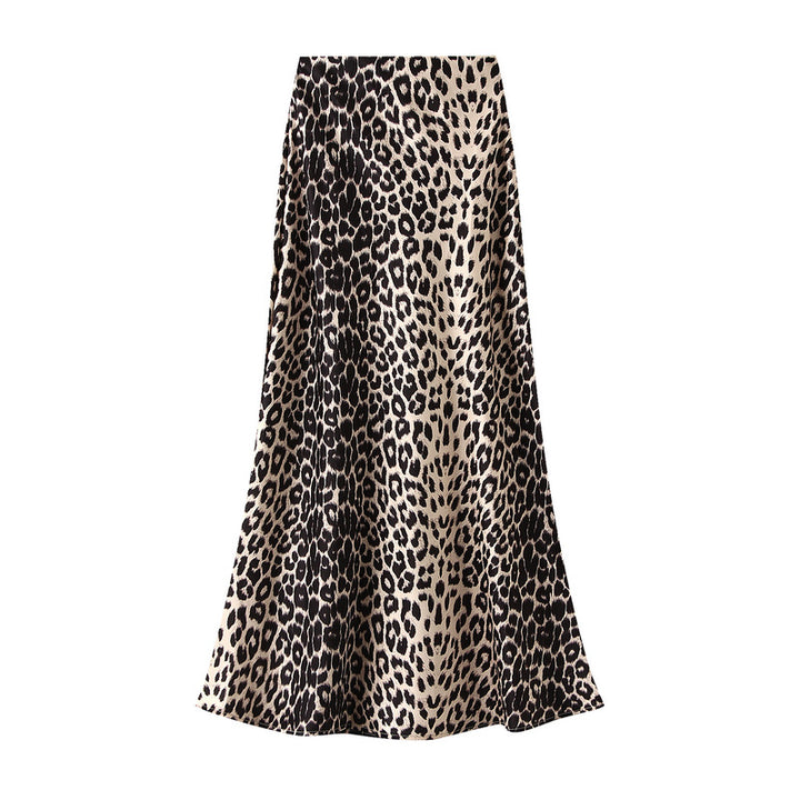 satin midi skirt with leopard print – SAVANNA