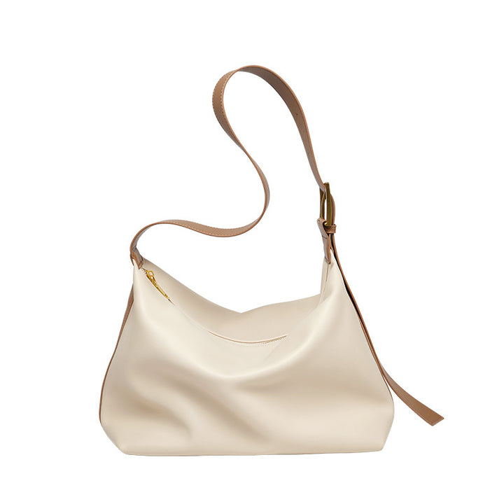 soft leather shoulder bag with buckle strap – ARYKLA