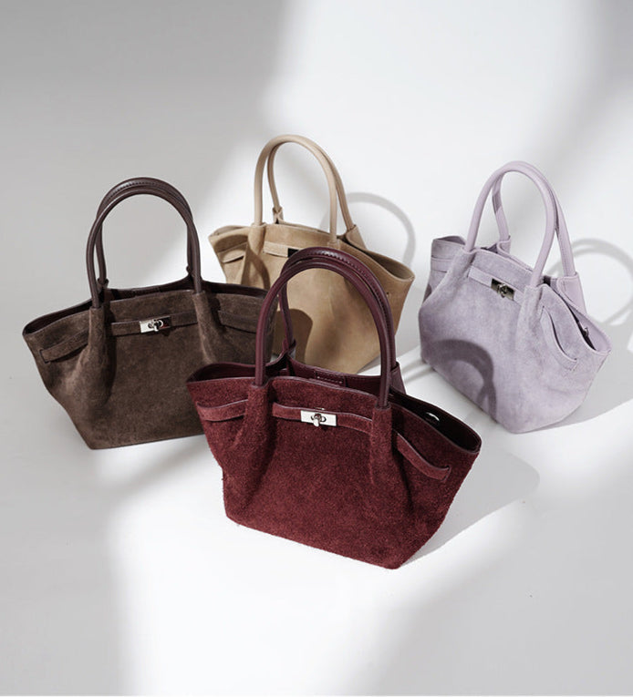 حقيبة توت من جلد الغزال بمقابض منظمة – مايفزو