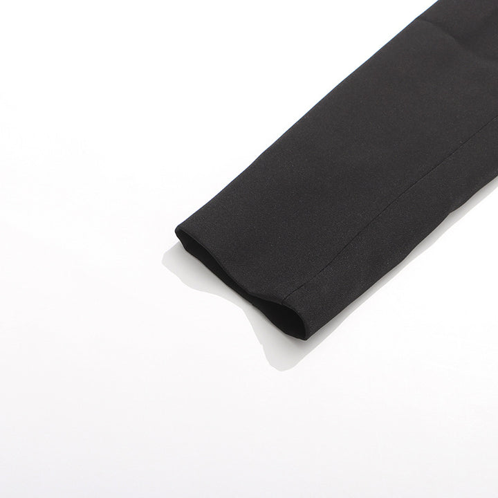 褶皱喇叭袖上衣和高腰裙套装，配腰带 – Rosiny 