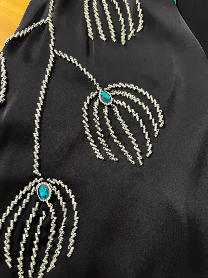 striped open-front cardigan with embroidered sleeves - ZARAXO