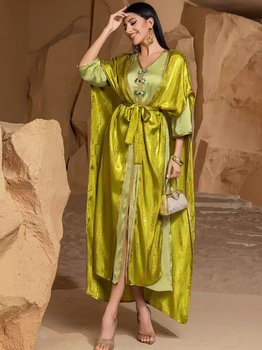 Long off-shoulder velvet dress with side slit – MIDNIGHT