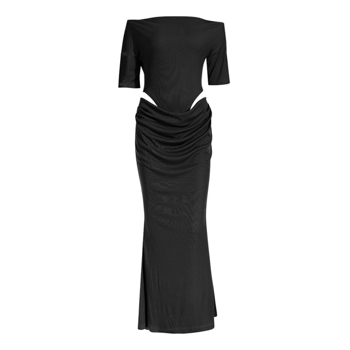 cutout column dress with draped waist - NYSSA
