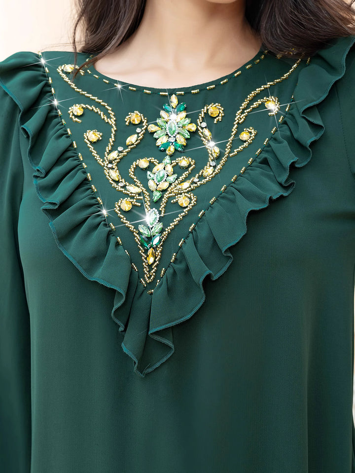 maßgeschneiderter Schlaganzug mit Satin-Puffärmeln – VALENCIA 