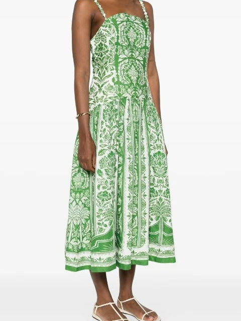 Plissiertes Oberteil mit ausgestellten Ärmeln und Maxirock-Set mit Taillengürtel – Rosiny 