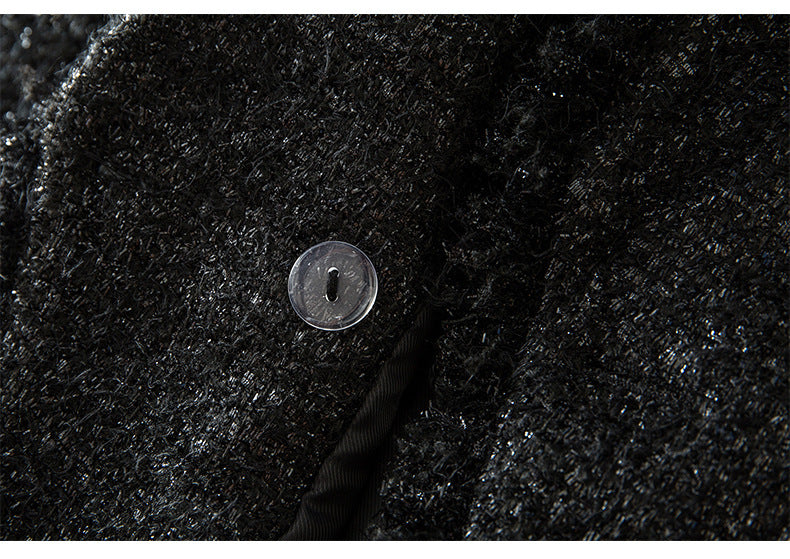 belted tweed blazer with gold buttons – CELINE