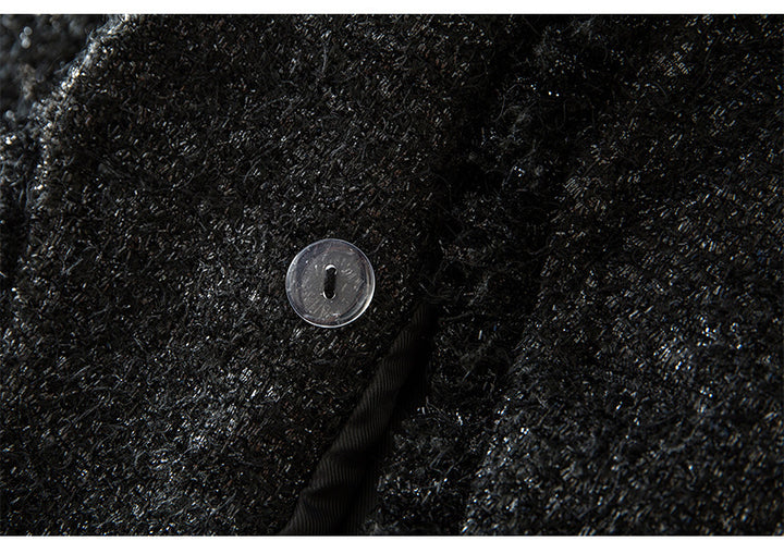 belted tweed blazer with gold buttons – CELINE