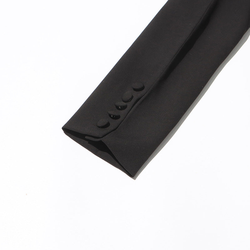 tailored blazer suit with beaded leaf embroidery – AURELIA