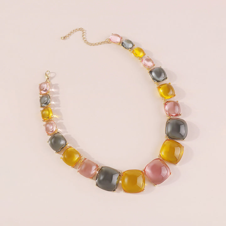 mehrfarbige Kettenhalskette mit Emaille-Seeanhängern - CORALIA 