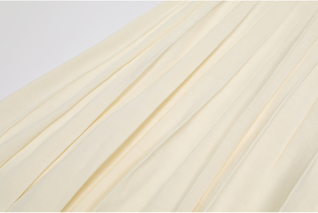 Haut à manches évasées plissées et ensemble jupe longue avec ceinture à la taille – Rosiny 