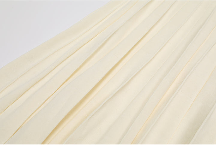 Haut à manches évasées plissées et ensemble jupe longue avec ceinture à la taille – Rosiny 