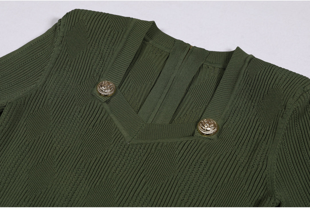 Plissiertes Oberteil mit ausgestellten Ärmeln und Maxirock-Set mit Taillengürtel – Rosiny 