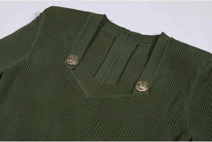 Plissiertes Oberteil mit ausgestellten Ärmeln und Maxirock-Set mit Taillengürtel – Rosiny 