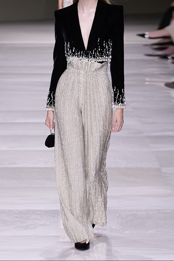 cropped blazer with crystal fringe – NORA