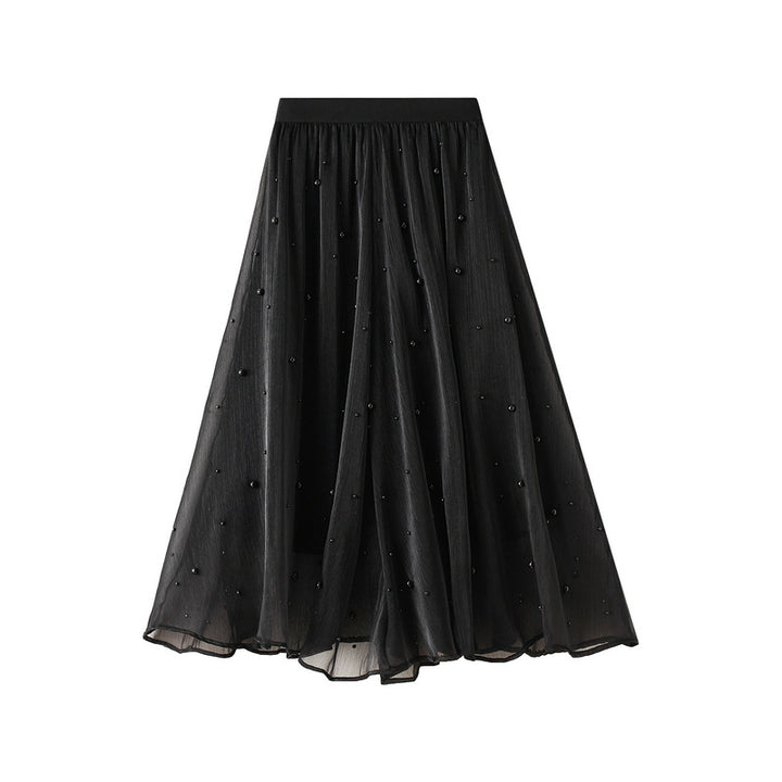 embellished tulle A-line midi skirt – MOONLIT