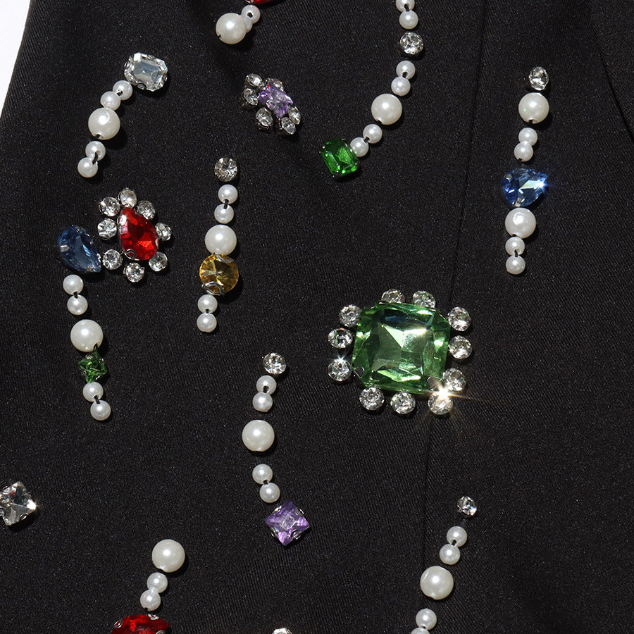 Haut à manches évasées plissées et ensemble jupe longue avec ceinture à la taille – Rosiny 