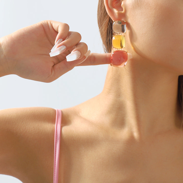 collier chaîne multicolore avec breloques de mer en émail - CORALIA 