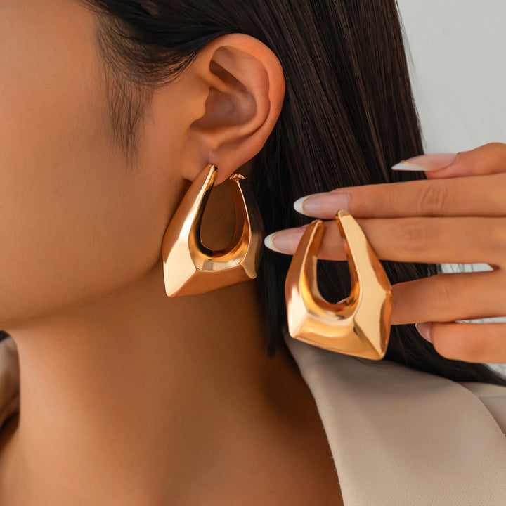 Sculptural open-front geometric earrings - Vanta