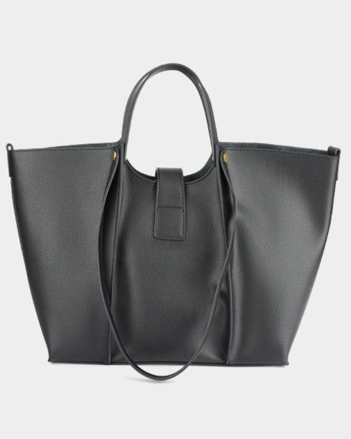 编织藤条手提包，配有双层皮革手柄 – LÉONIE 