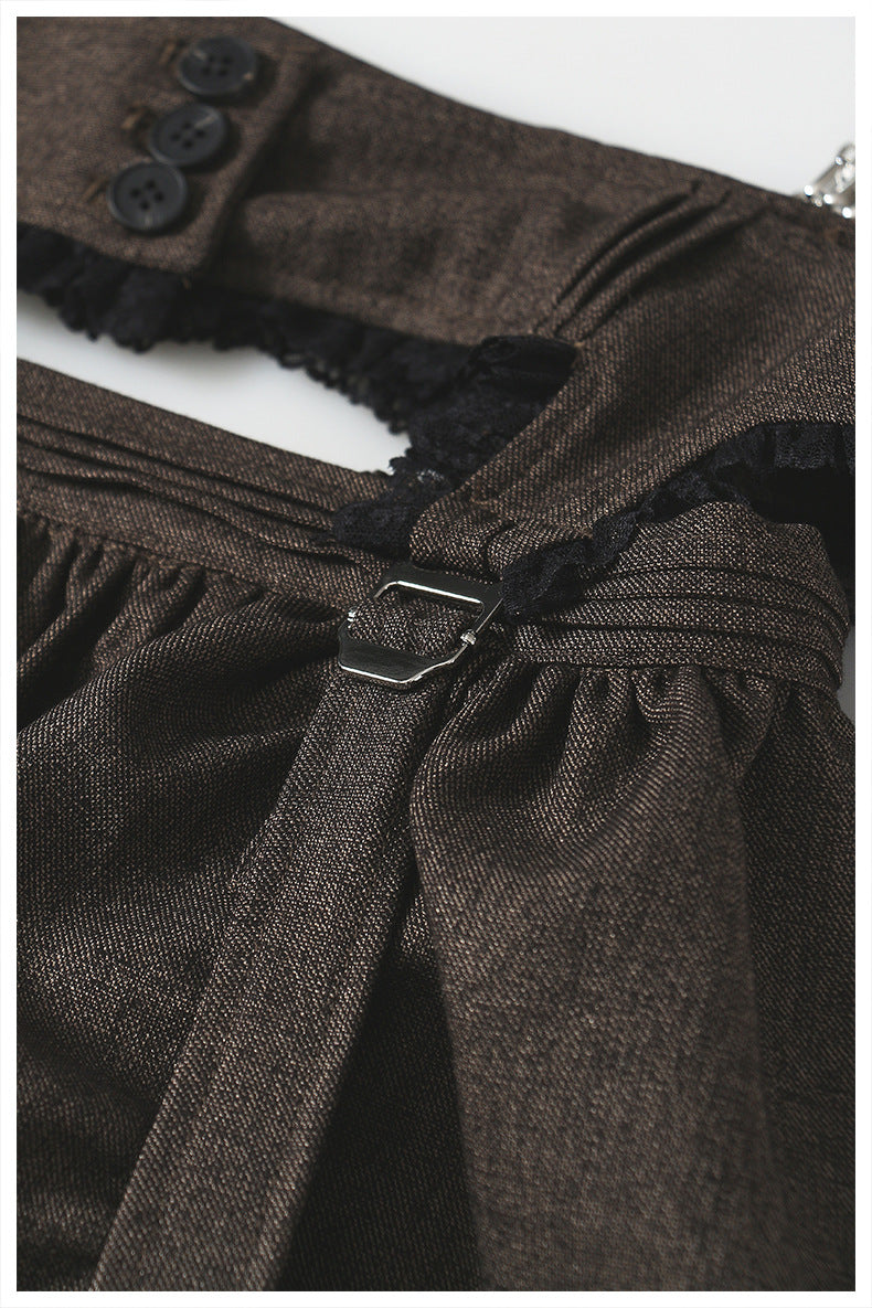 Asymmetrical Ruched Mini Dress with Chain Straps – NASR