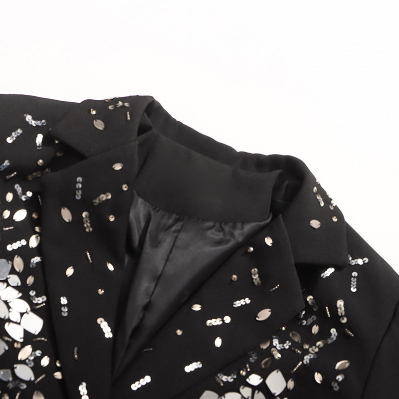 褶皱喇叭袖上衣和高腰裙套装，配腰带 – Rosiny 