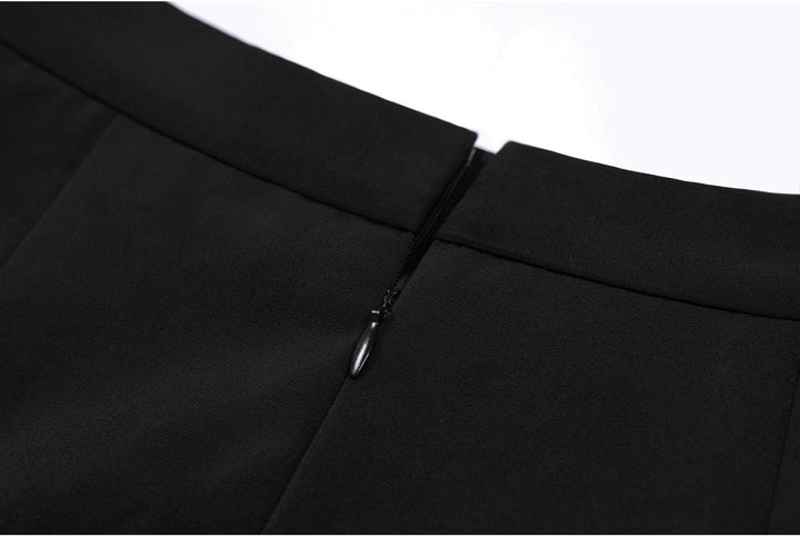 Haut à manches évasées plissées et ensemble jupe longue avec ceinture à la taille – Rosiny 