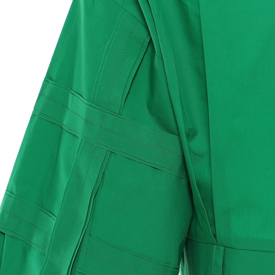 Cropped Button-Up Shirt with Structured Sleeves – VERDE