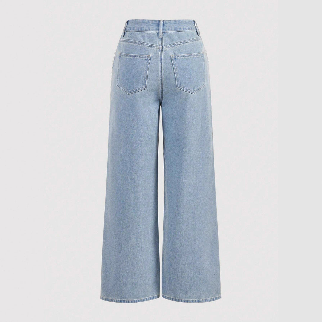 褶皱喇叭袖上衣和高腰裙套装，配腰带 – Rosiny 