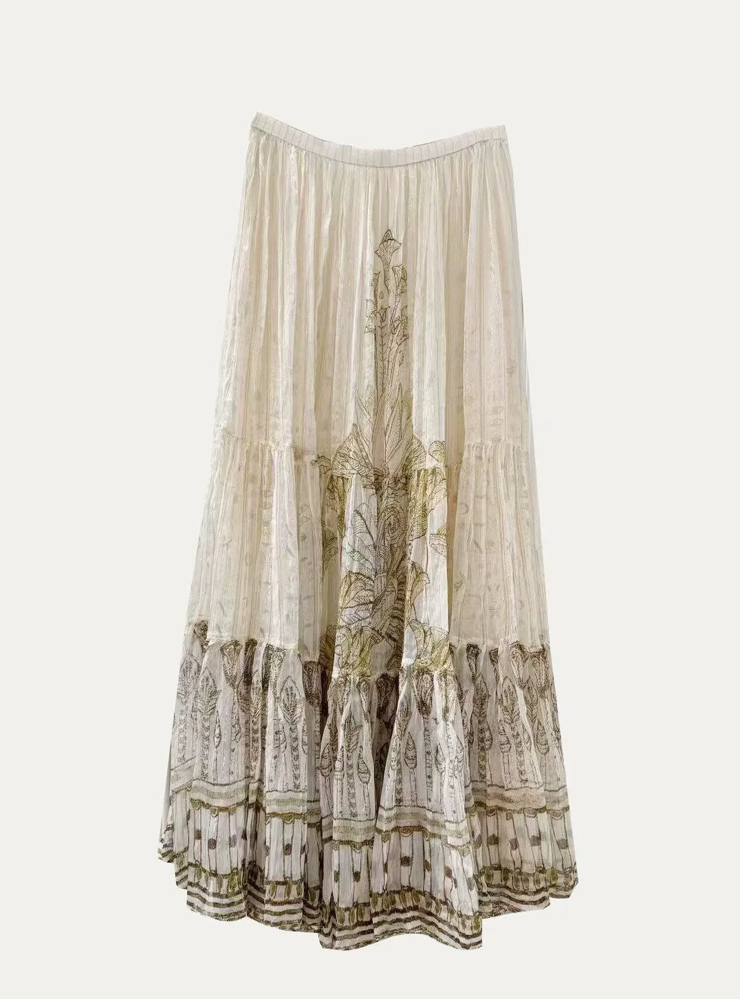 Printed Blouse & Pleated Maxi Skirt Set – NOELLE