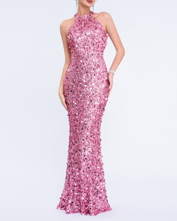 فستان هالتر عمودي بظهر مفتوح – إلودير