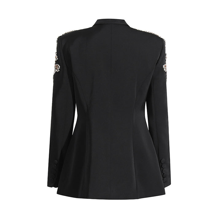 tailored blazer with embellished crystal shoulders – VIVIANDI
