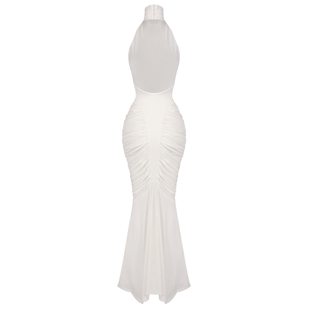 Ruched Sculpted Mermaid Gown — Ivory