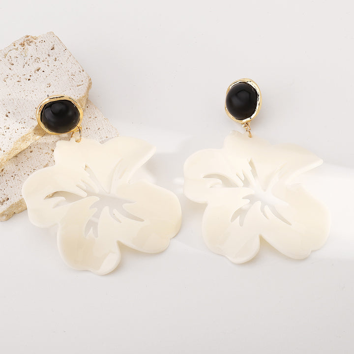 oversized floral drop earrings – IVORY BLOOM