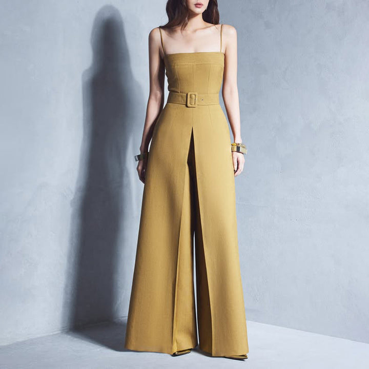 Geplooide top met uitlopende mouwen en maxi-rok set met tailleband – Rosiny 