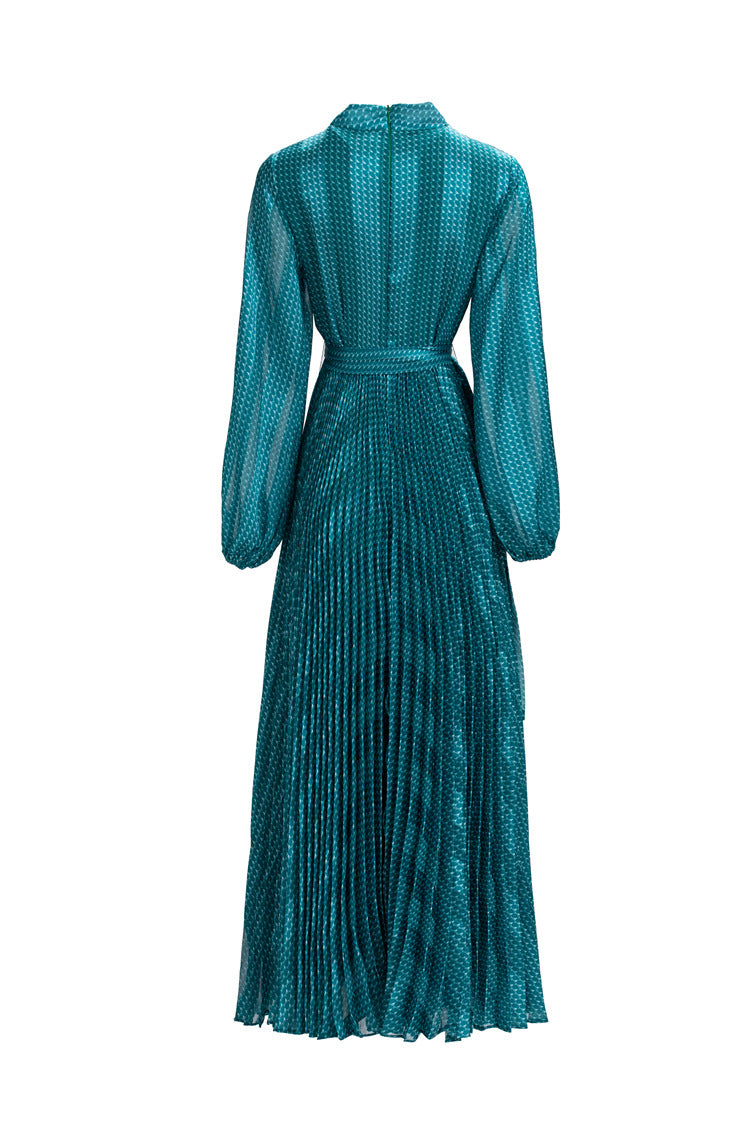 Red Metallic Pleated Wrap Dress – Ruby