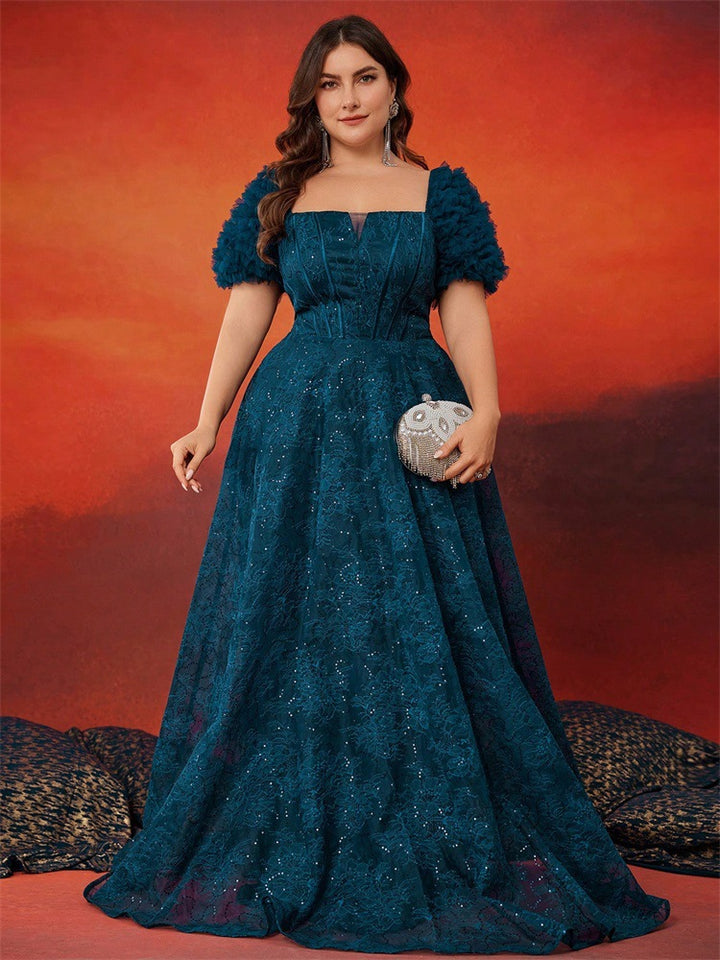 Plissiertes Oberteil mit ausgestellten Ärmeln und Maxirock-Set mit Taillengürtel – Rosiny 