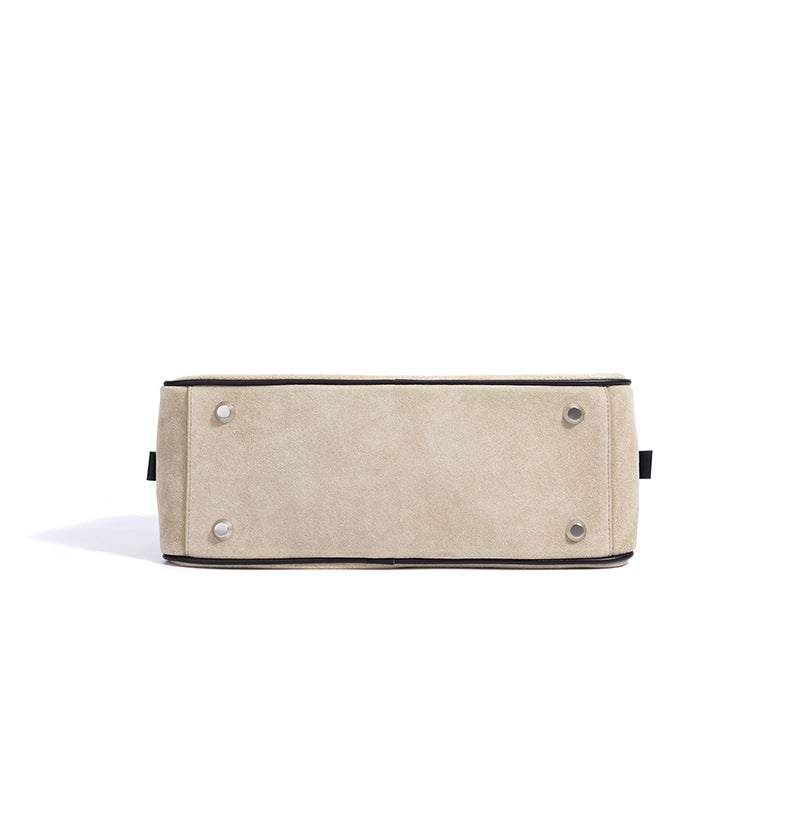 suede shoulder bag with contrast leather straps – SIENNALA