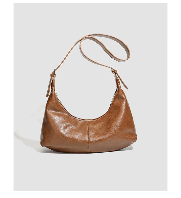 حقيبة كتف جلدية كبيرة - سيينا