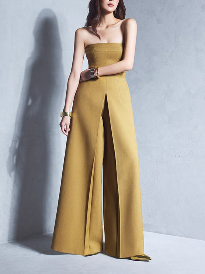 Geplooide top met uitlopende mouwen en maxi-rok set met tailleband – Rosiny 