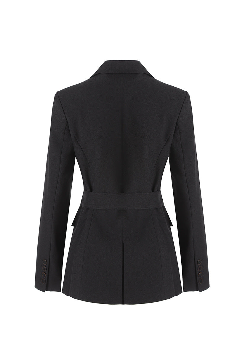 Belted double-breasted tailored blazer – SAVANNA