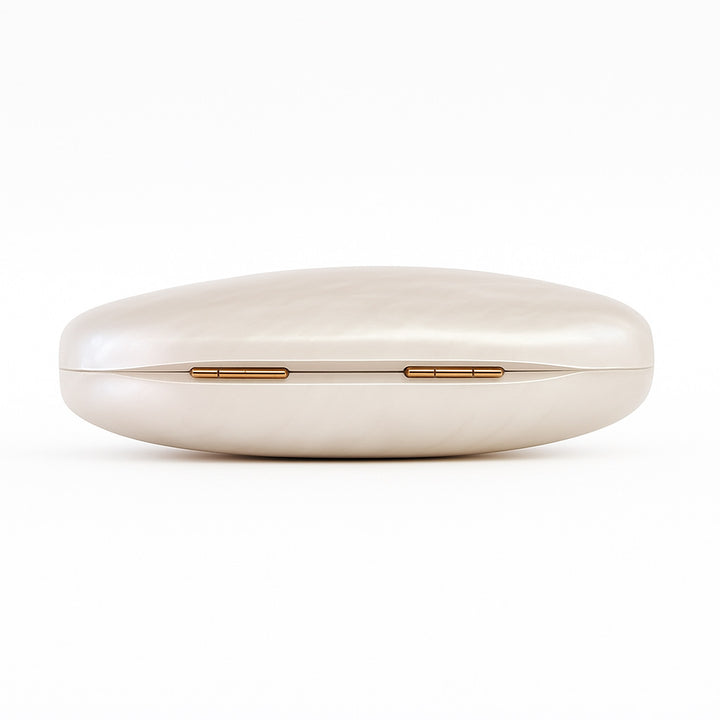 marbled pearl clutch with soft oval silhouette – LUMIÈRE